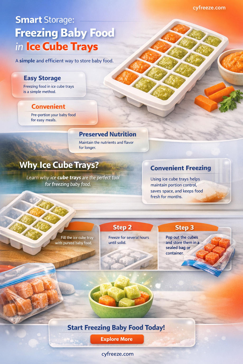 can i freeze baby food in ice cube trays