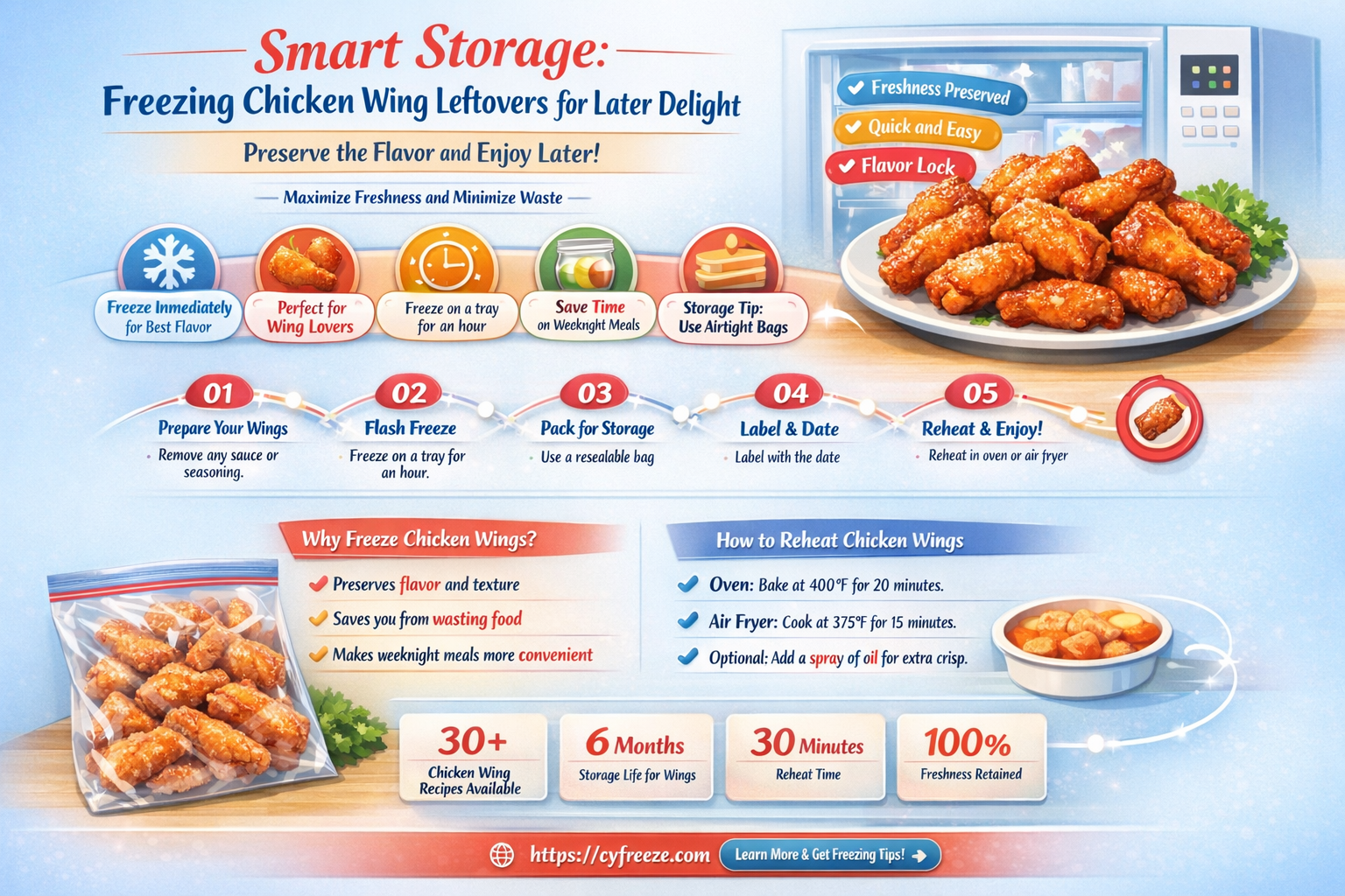 can i freeze chicken wing leftovers