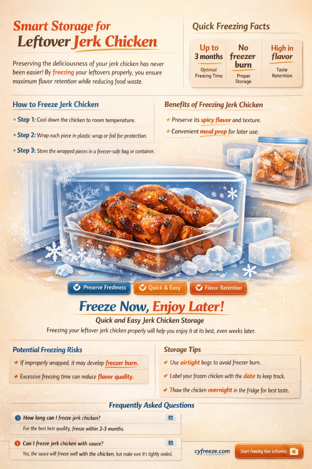 can i freeze leftover jerk chicken