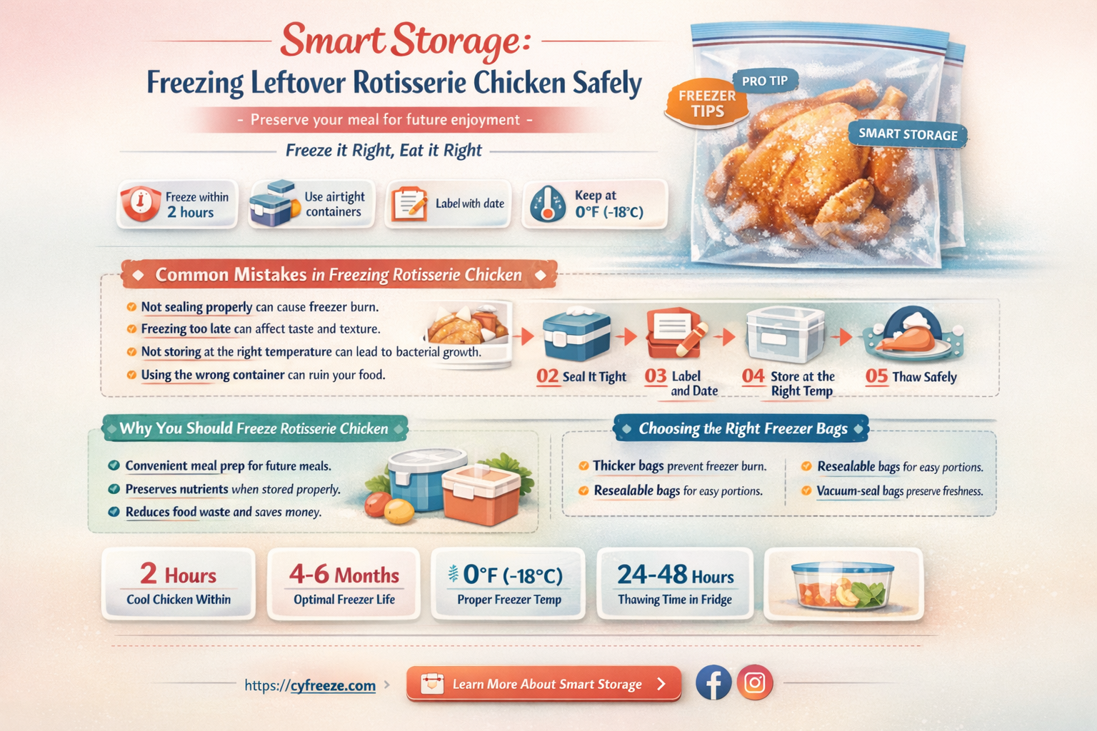 can i freeze leftover rotisseri chicken ffrom the supermarket