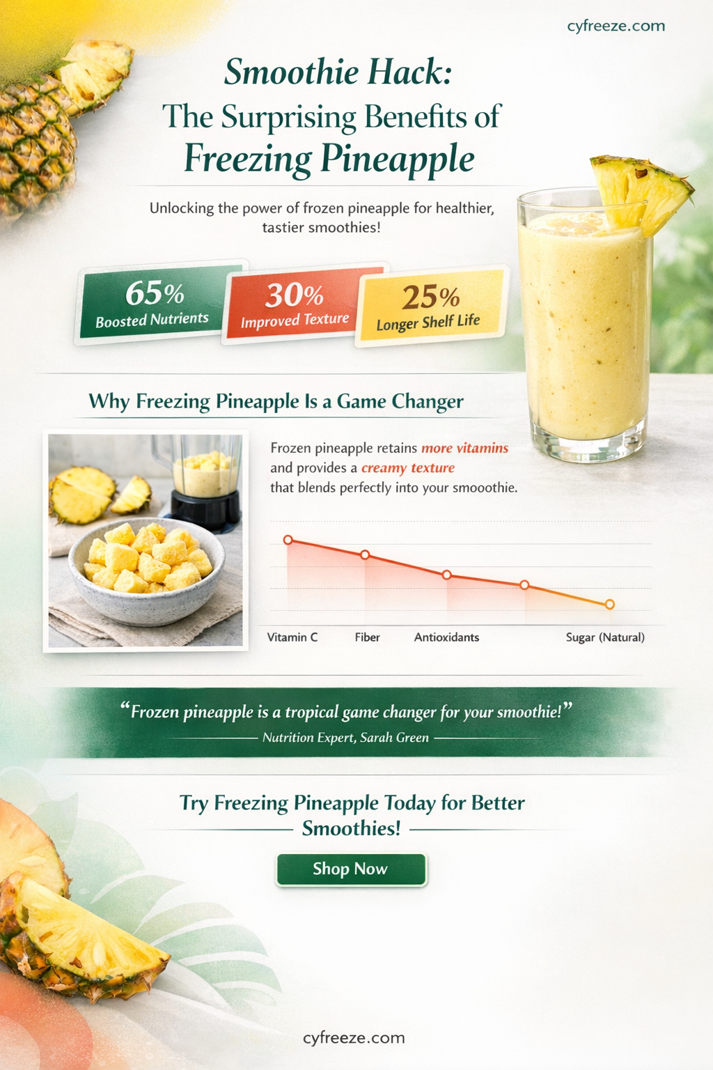 can i freeze pineapple and put in a smoothie