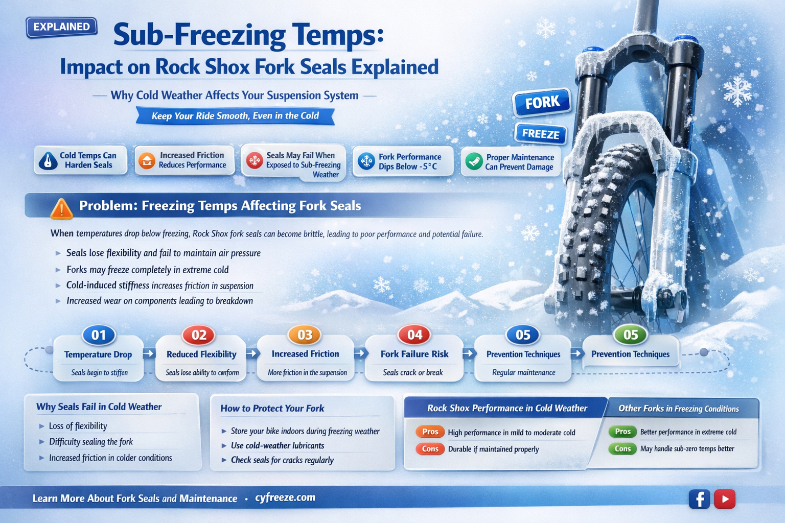 are sub freezing temperatures bad for rock shox fork seals