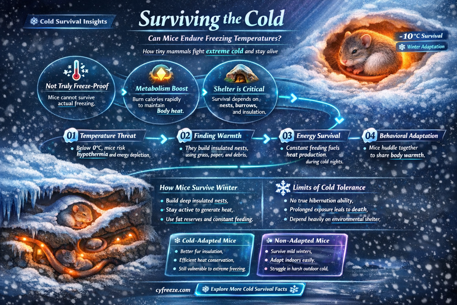 can mice live in freezing temperatures