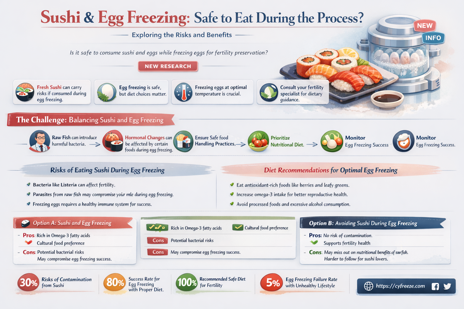 can i eat sushi during egg freezing