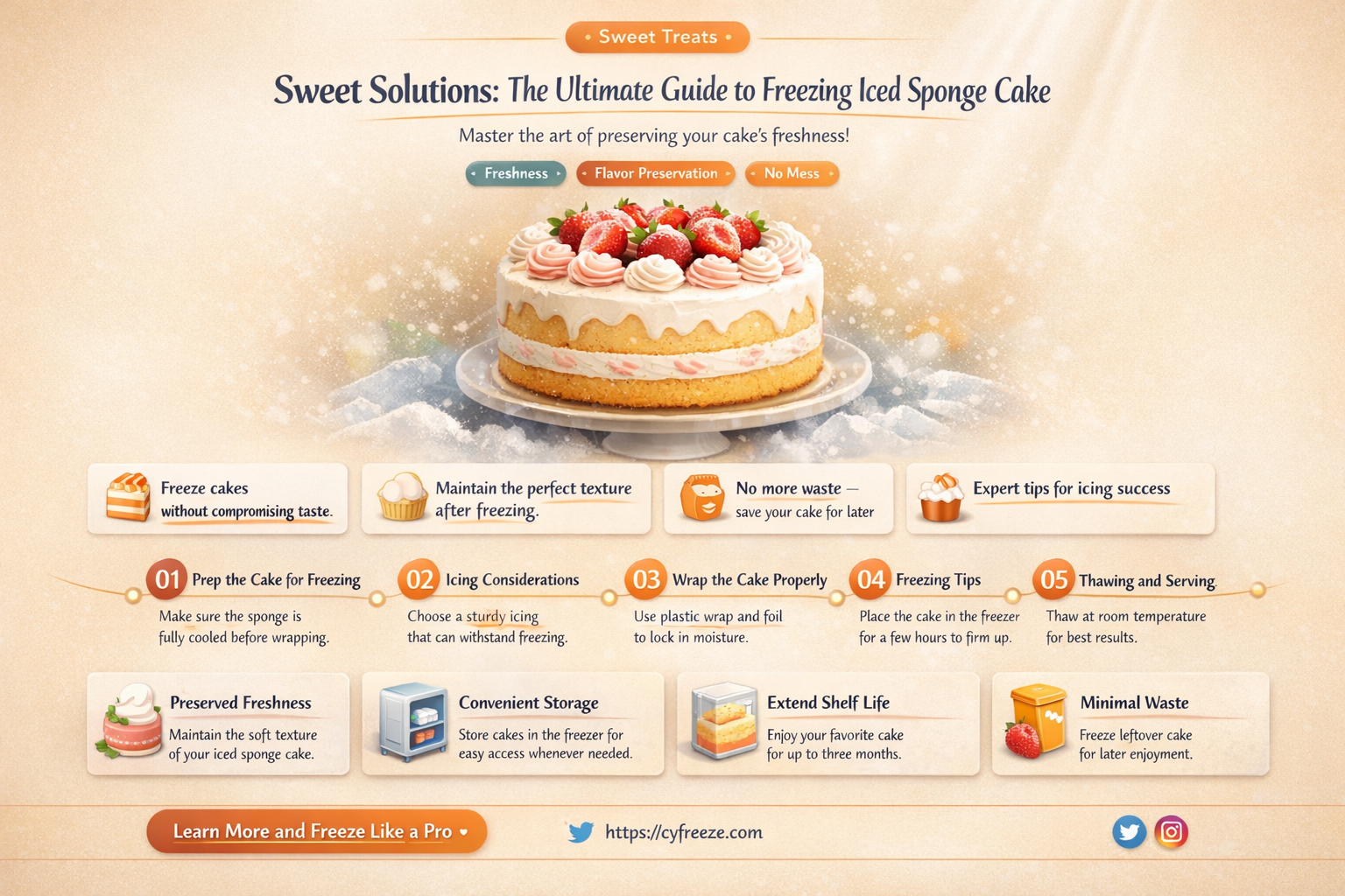 can i freeze an iced sponge cake