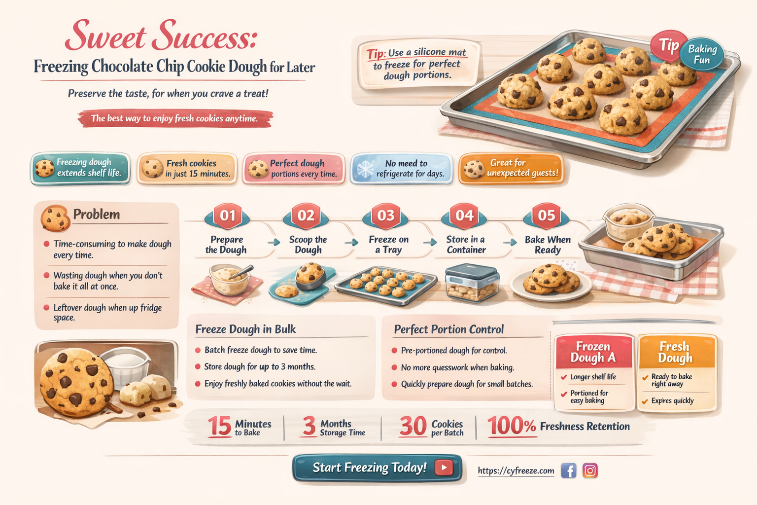 can i make chocolate chip cookie dough and freeze it