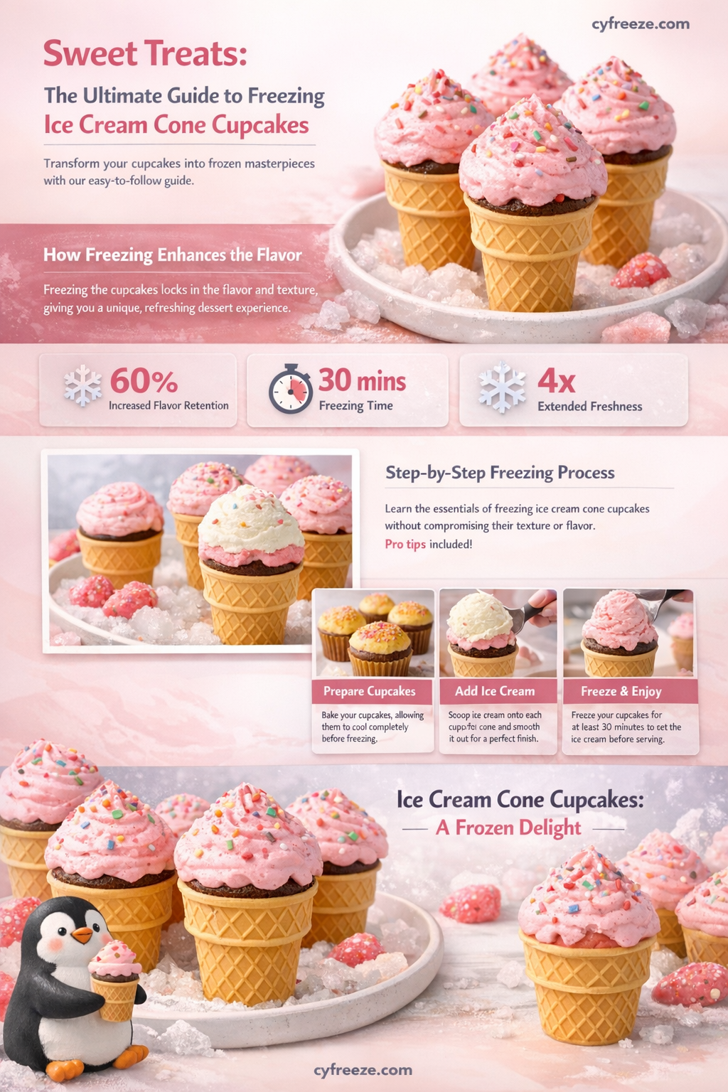 can i freeze ice cream cone cupcakes