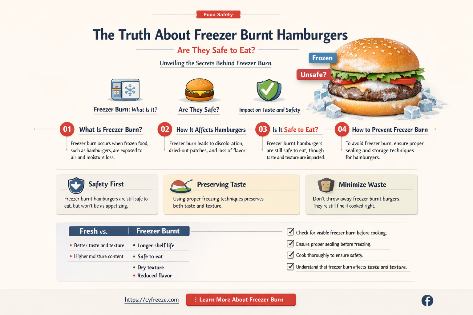 can freezer burnt hamburger make you sick