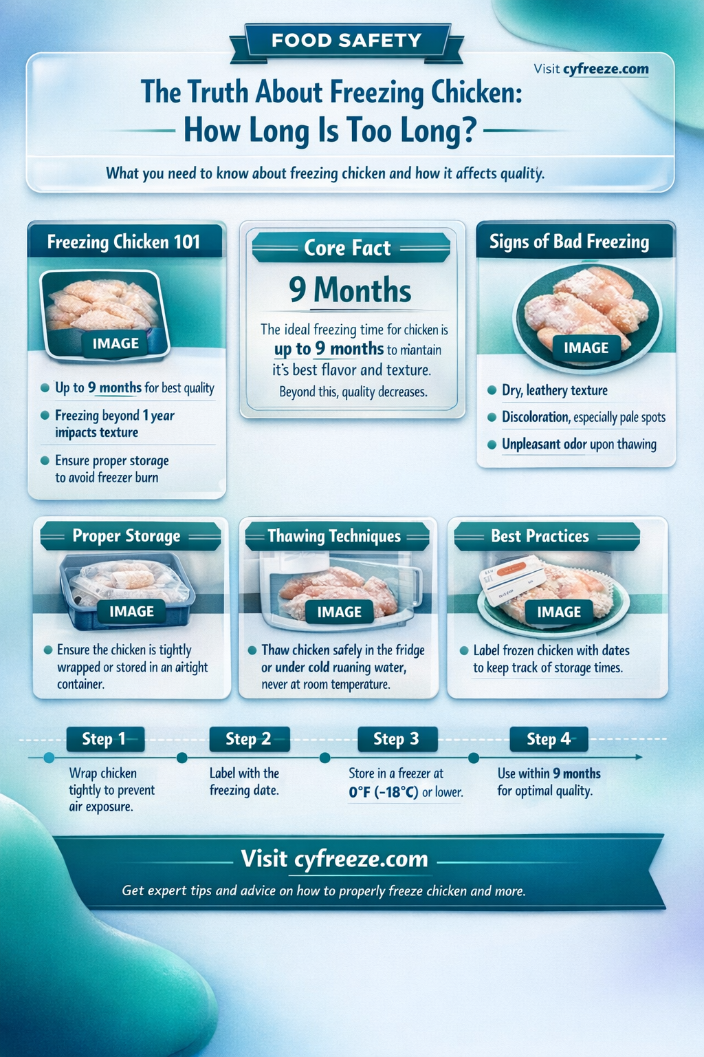 can chicken be kept in freezer to long
