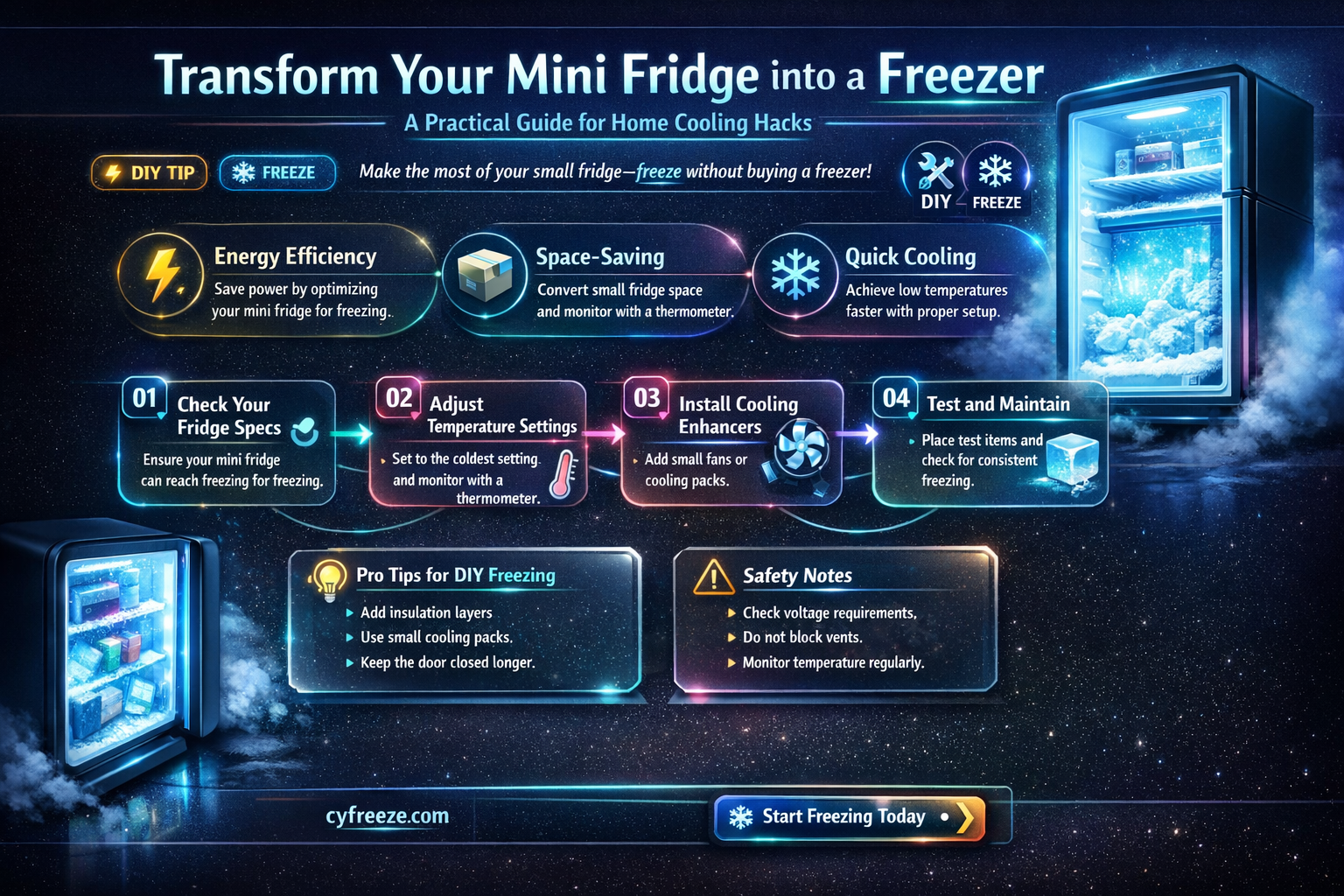 can a mini fridge become a freezer