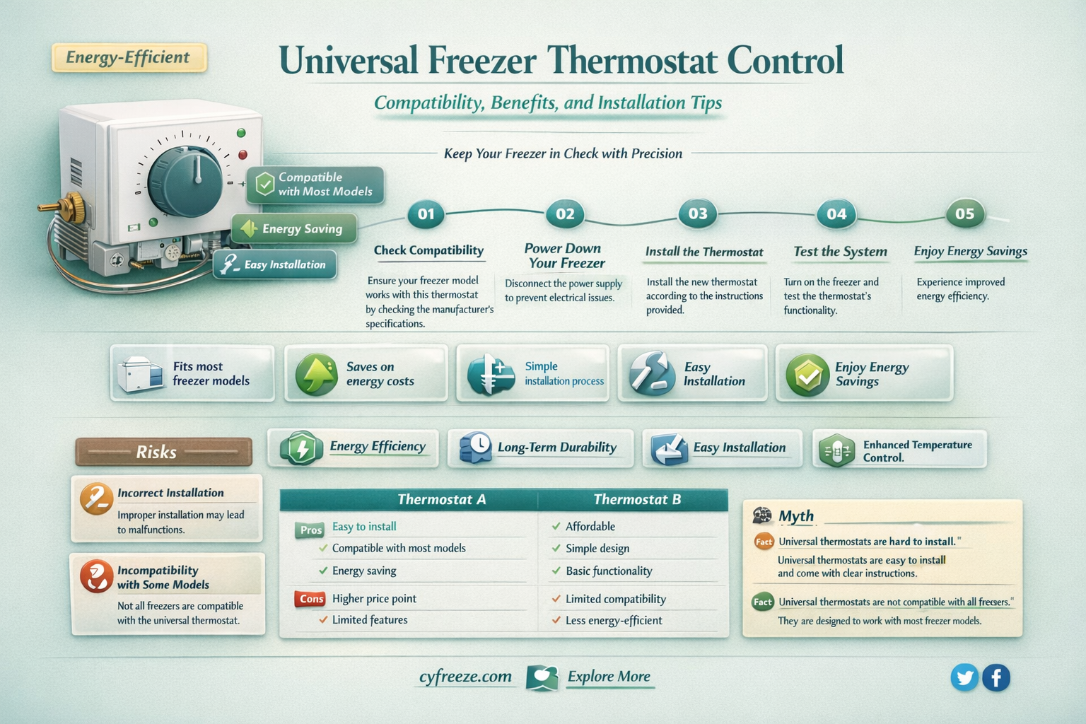 can i use a universal freezer thermostat control