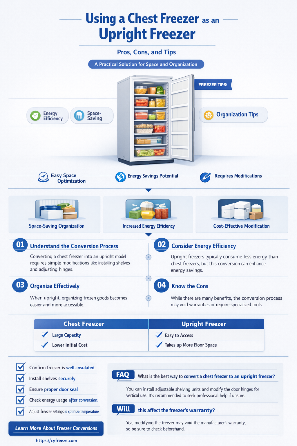 can i use a chest freezer as an upright freezer