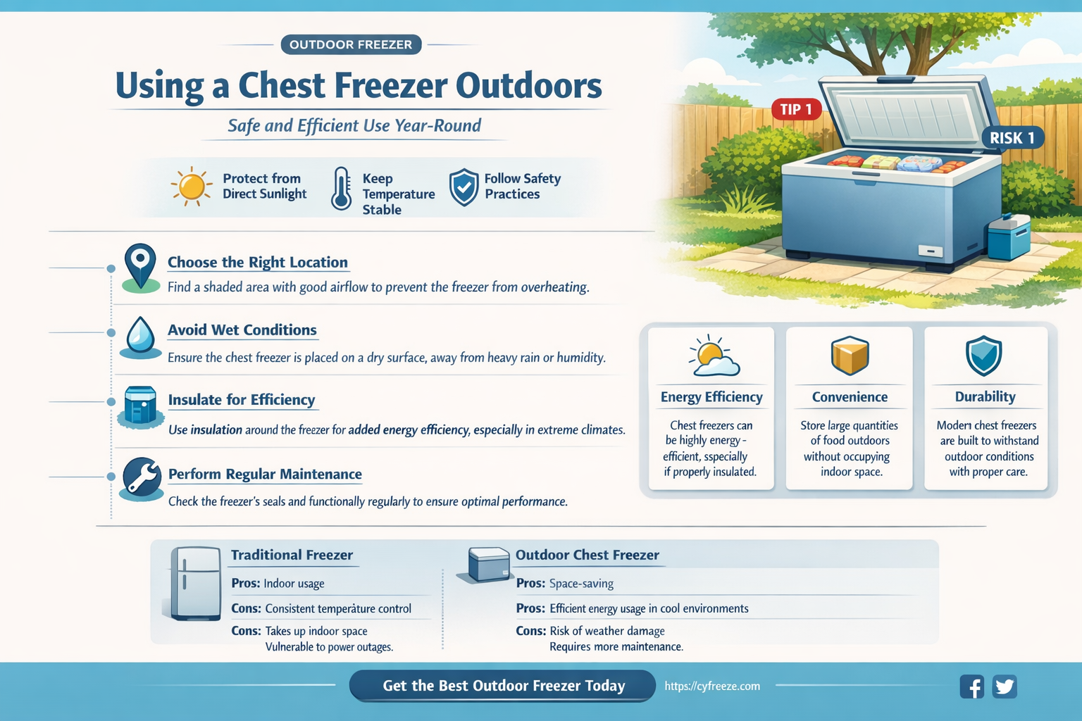 can a chest freezer be used outside