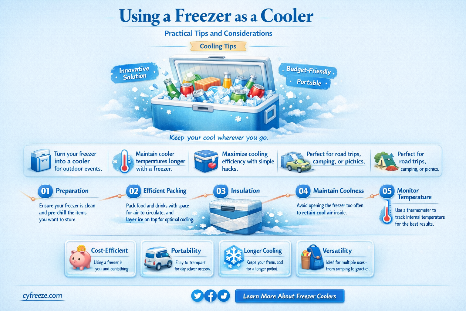 can i use a freezer as a cooler