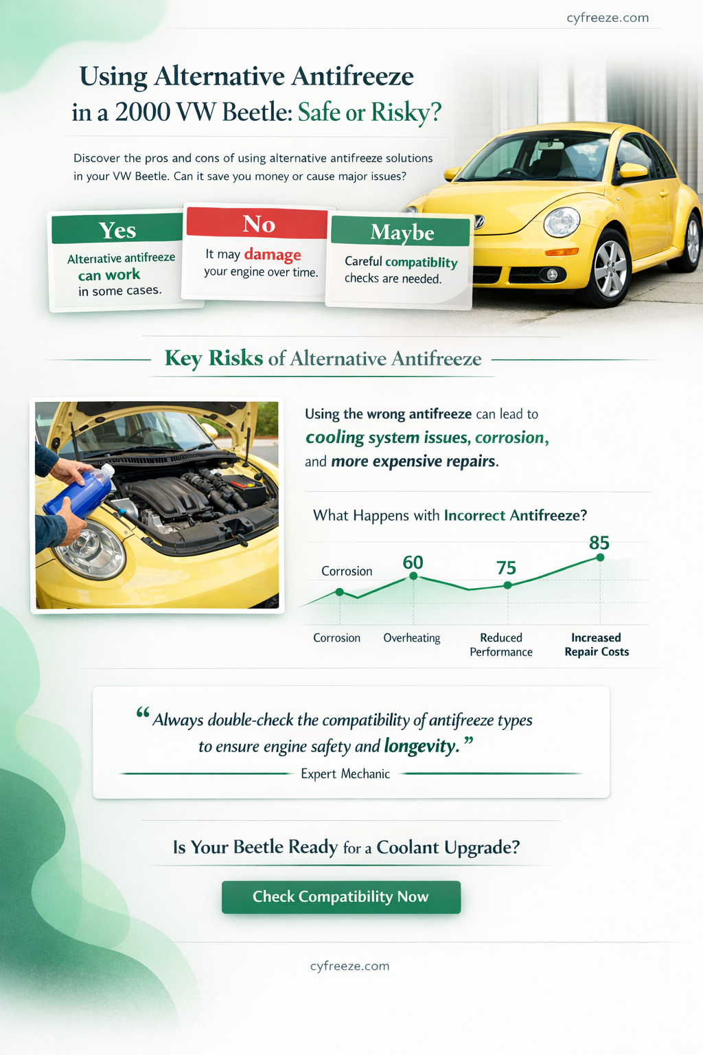 can i use other anti freeze in 2000 vw beetle