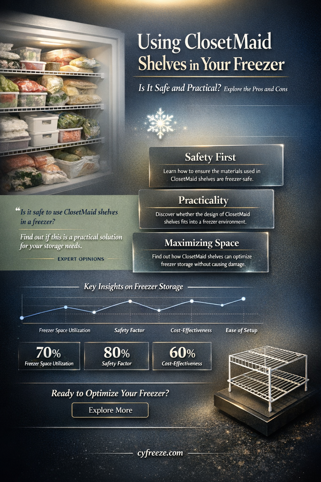 can i use closetmaid shelves in freezer