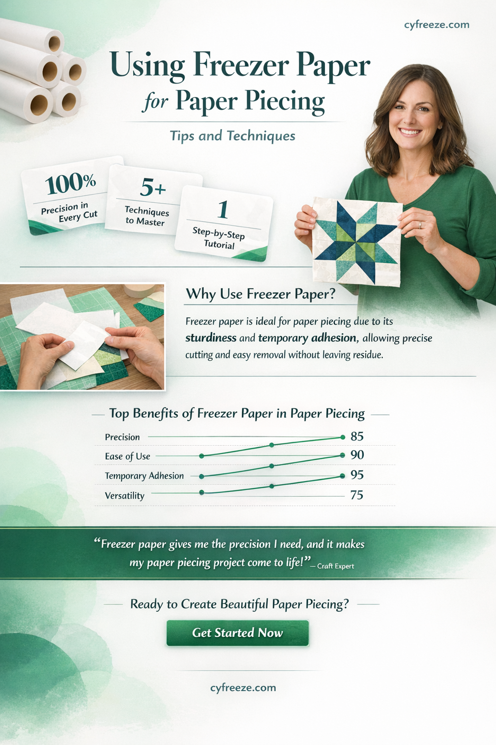 can freezer paper be used for paper piecing