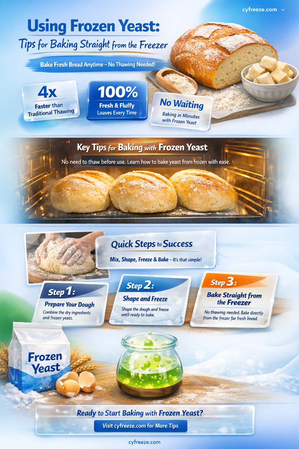 can i use yeast straight from the freezer