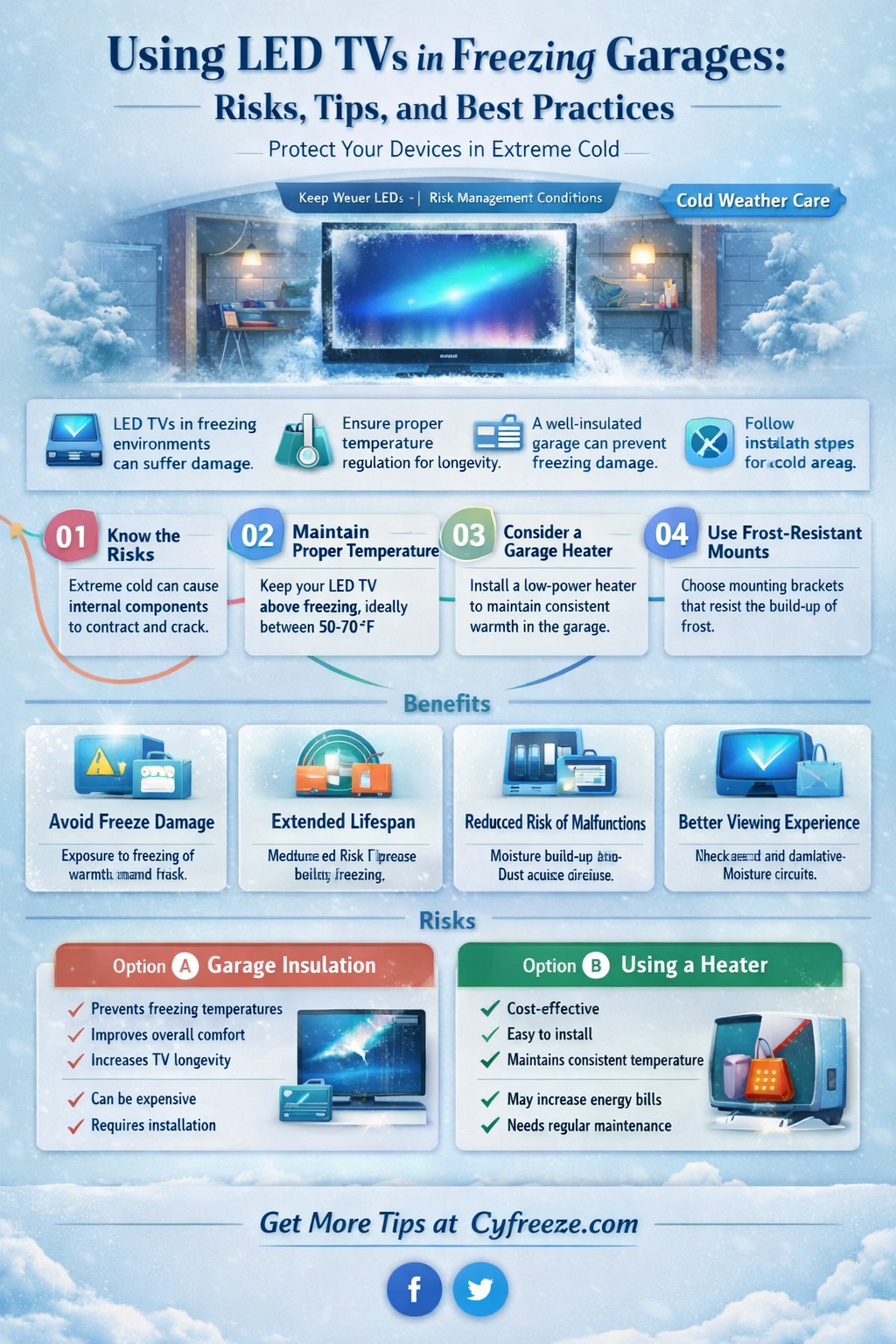 can led tvs be used in freezing garage