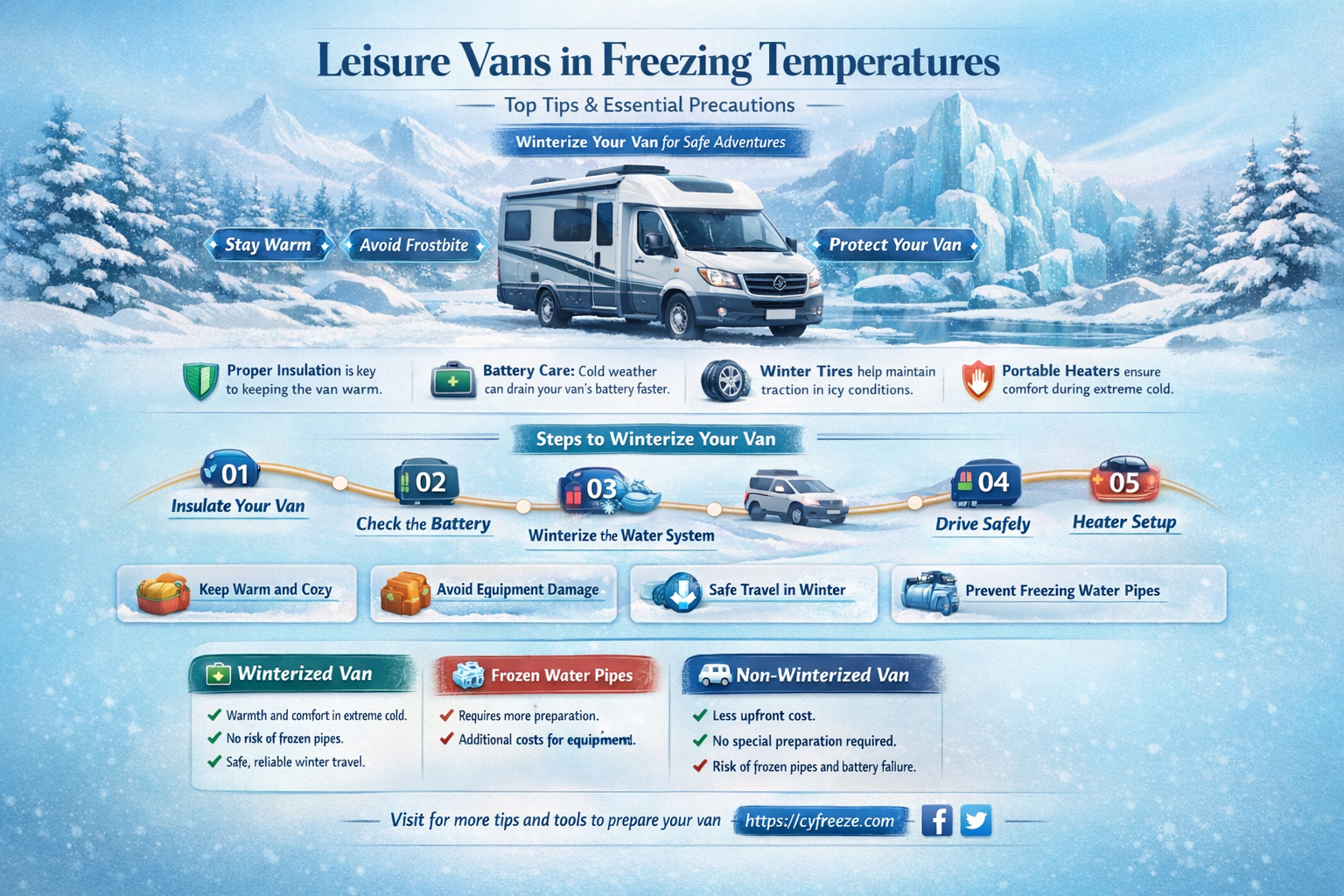 can leisure vans be used in freezing temperatures