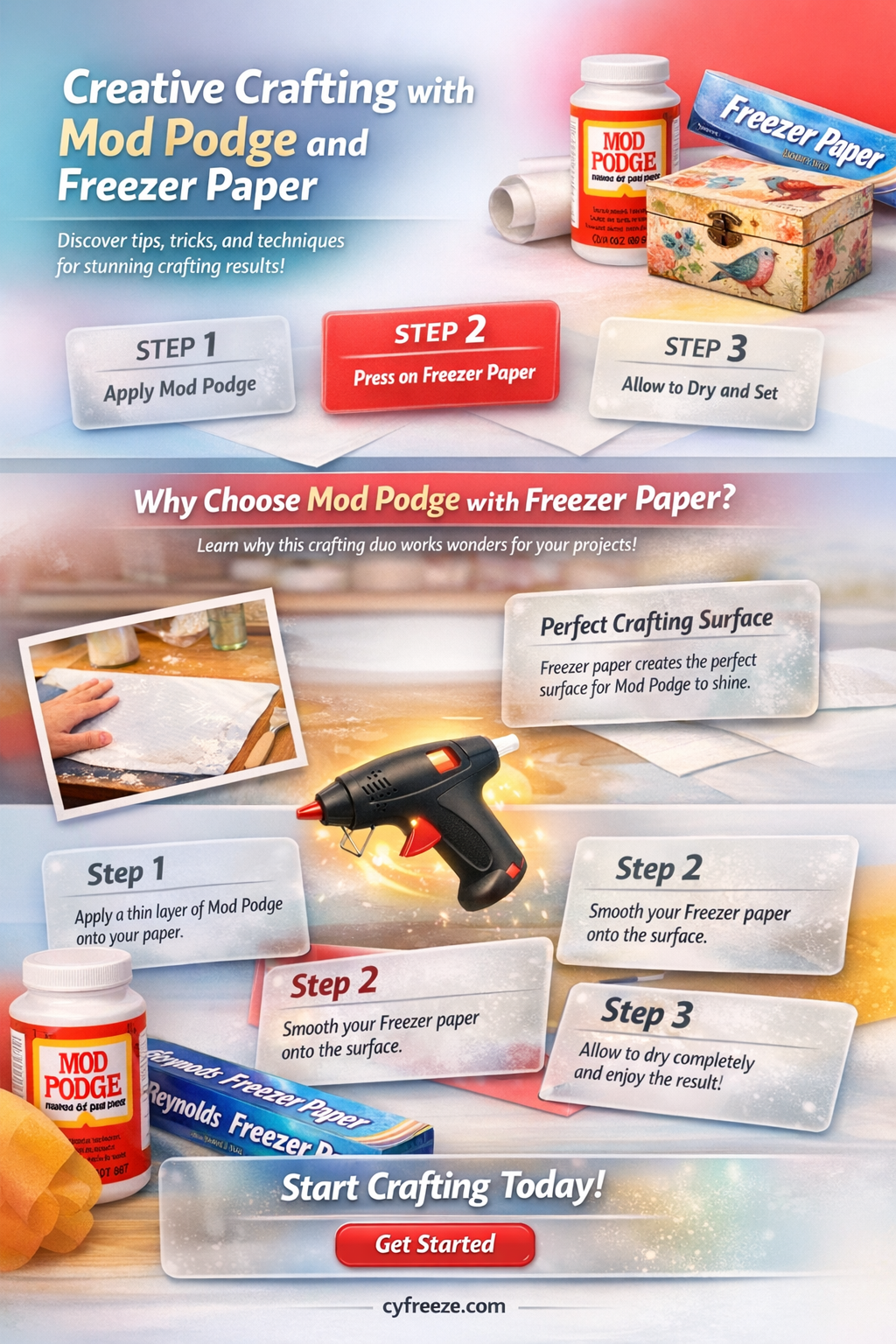 can mod podge be used on freezer paper