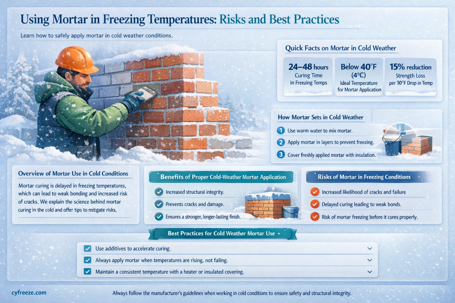 can i use mortar below freezing