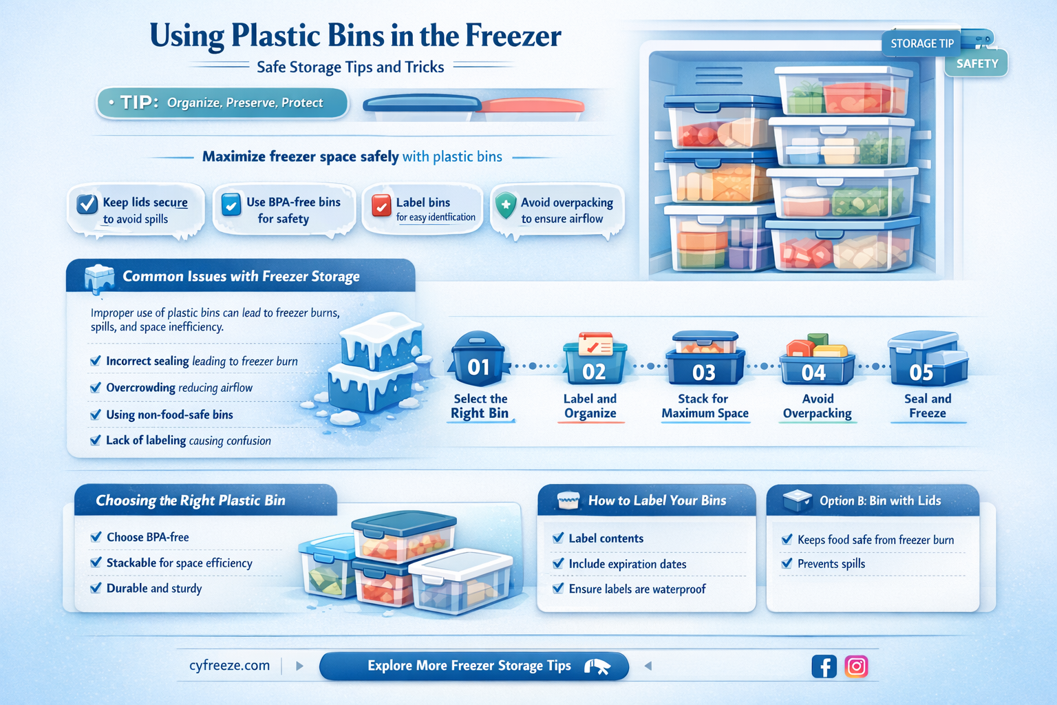 can i use plastic bins in a freezer