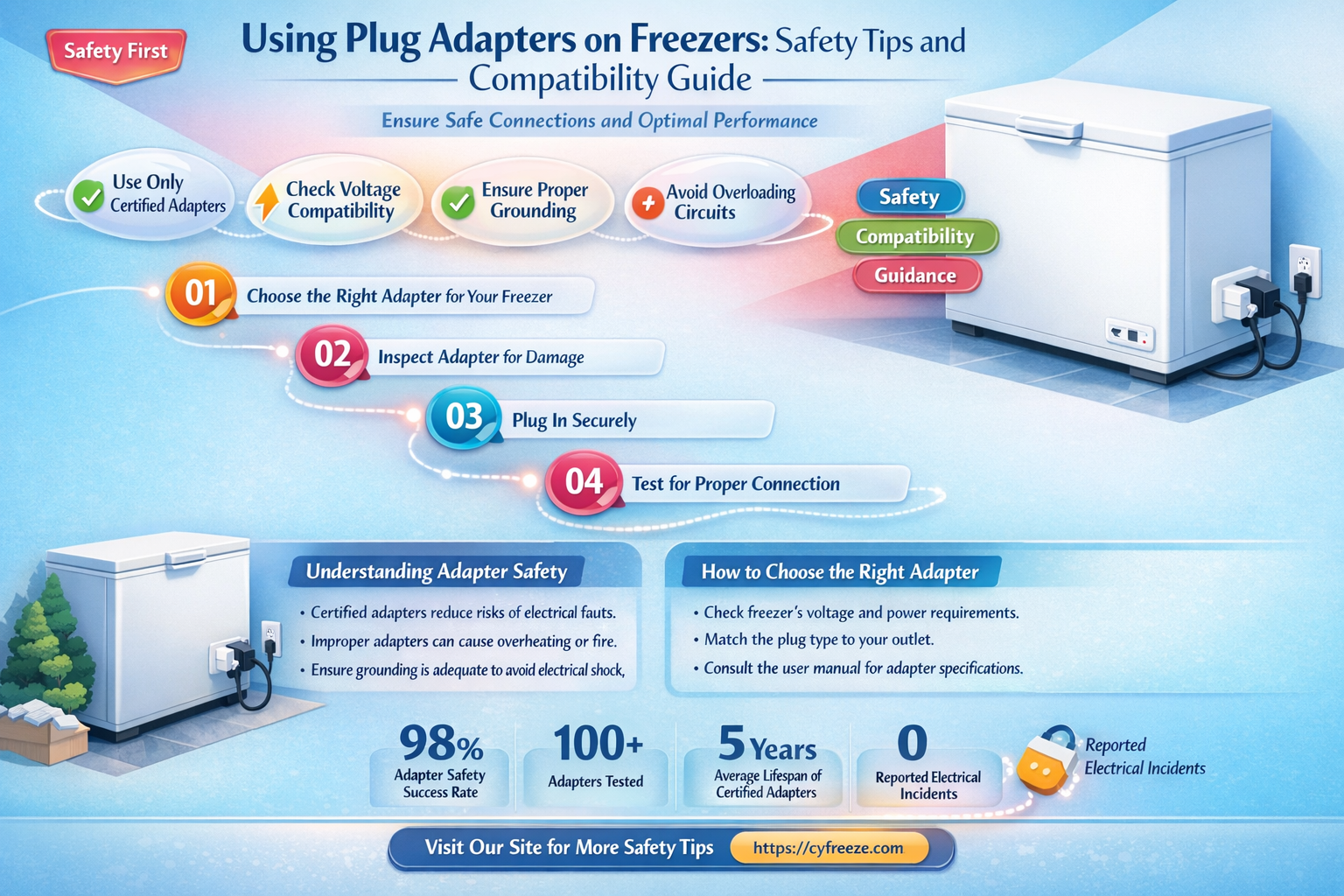 can i use plug adapter on freezer