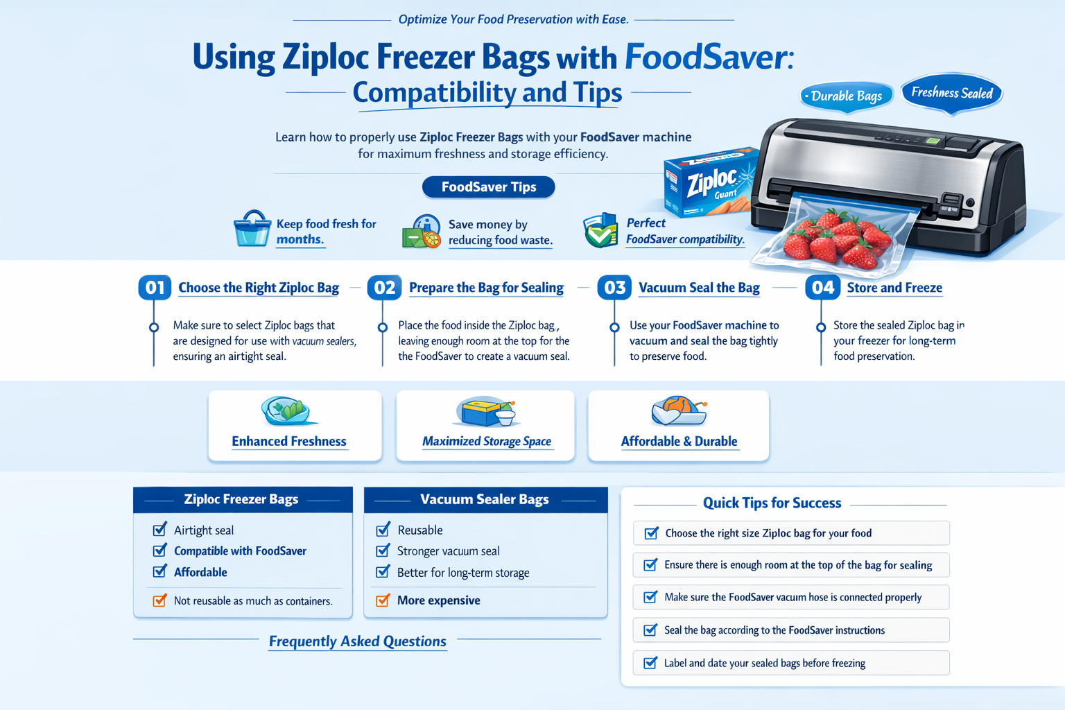 can i use ziploc freezer bags with foodsaver