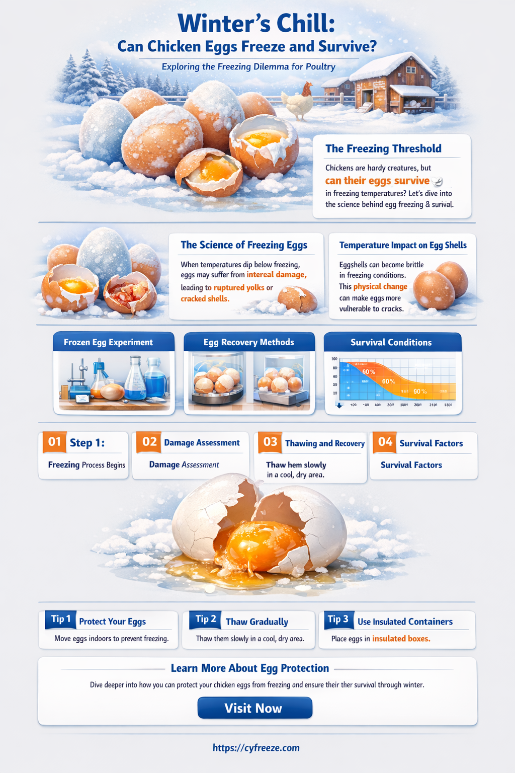 can chicken eggs freeze in winter