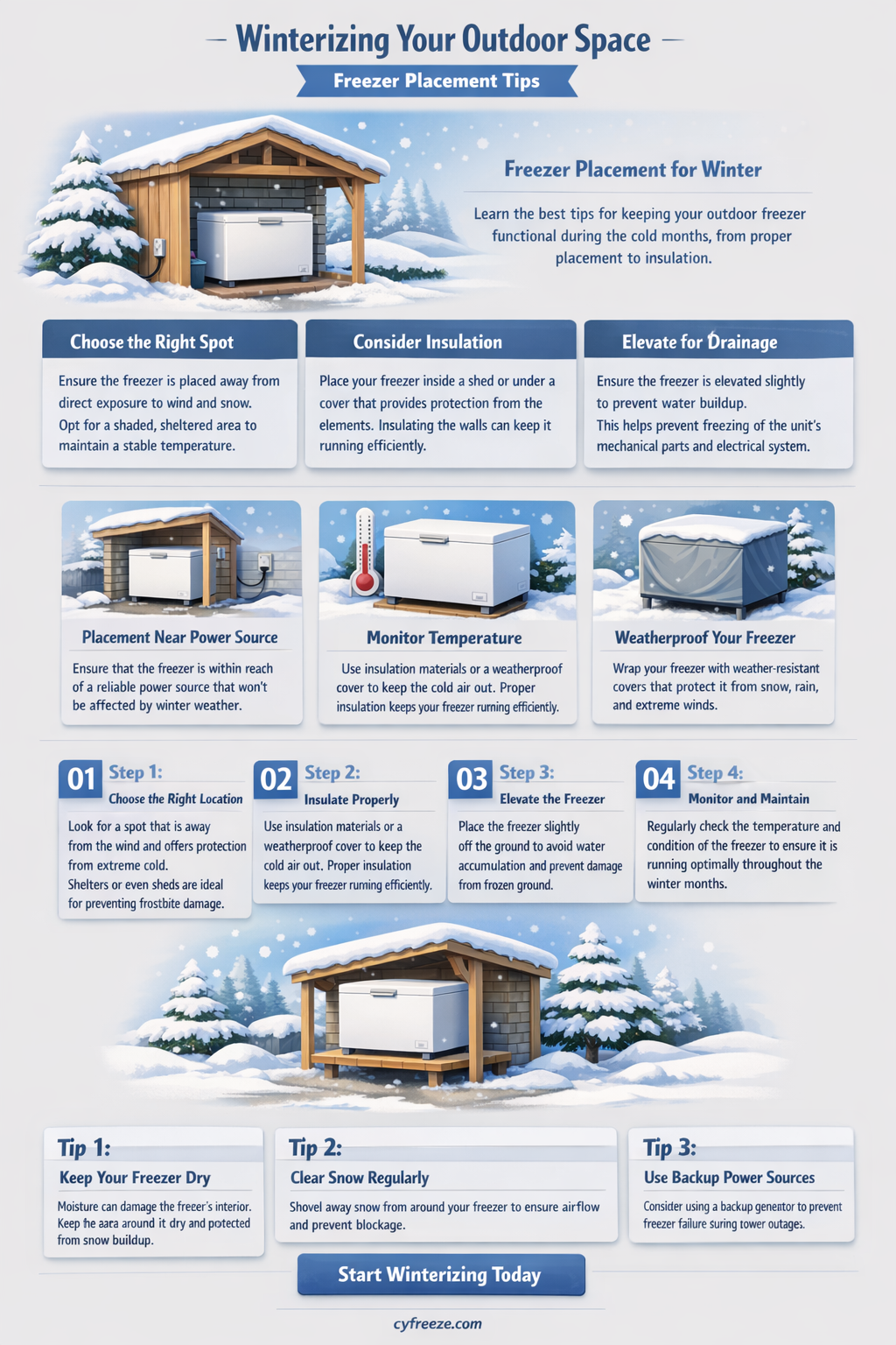 can i put a freezer outside in the winter