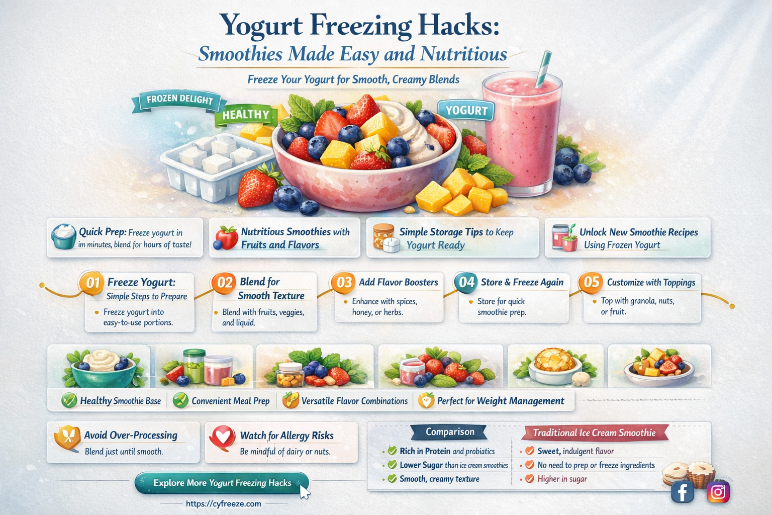 can i freeze yogurt to make smoothies