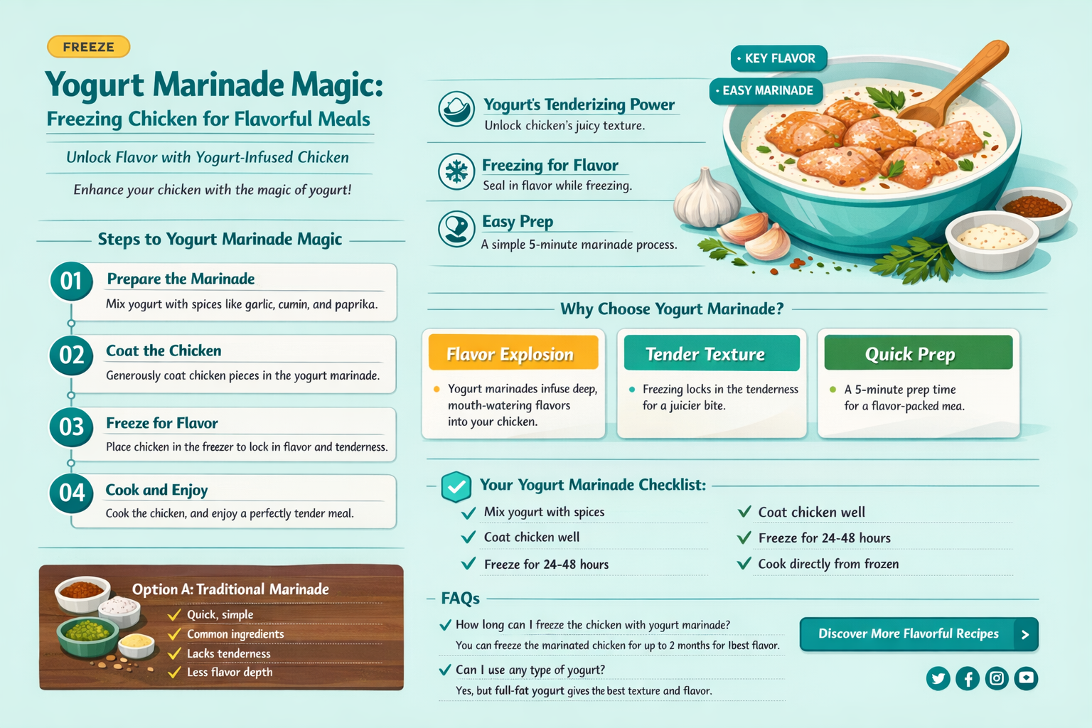 can i freeze chicken in yogurt marinade