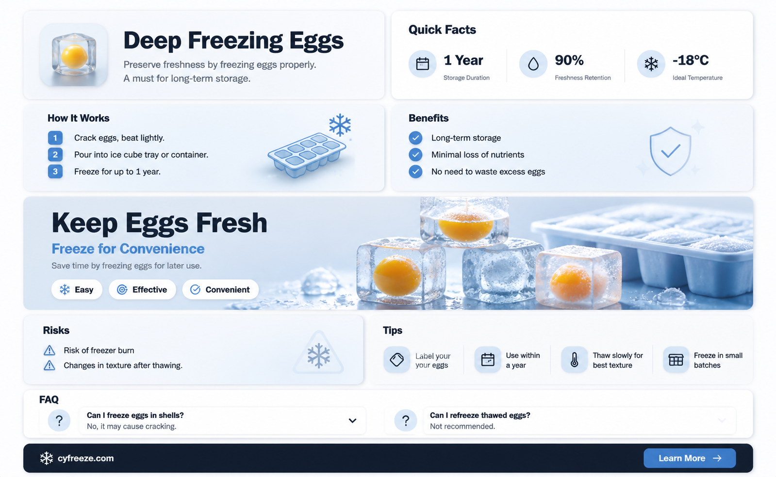 can you deep freeze eggs