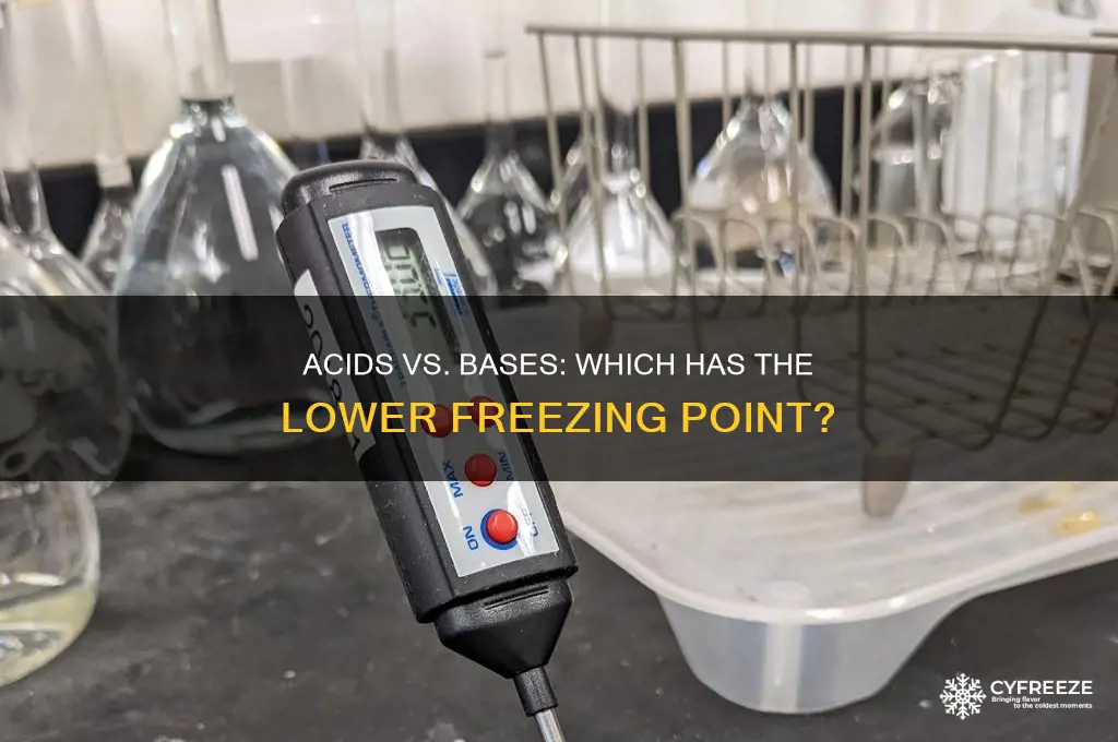 do acids or bases have lower freezing points