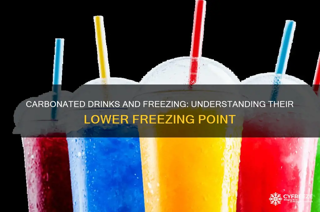 do carbonated drinks have a lower freezing point