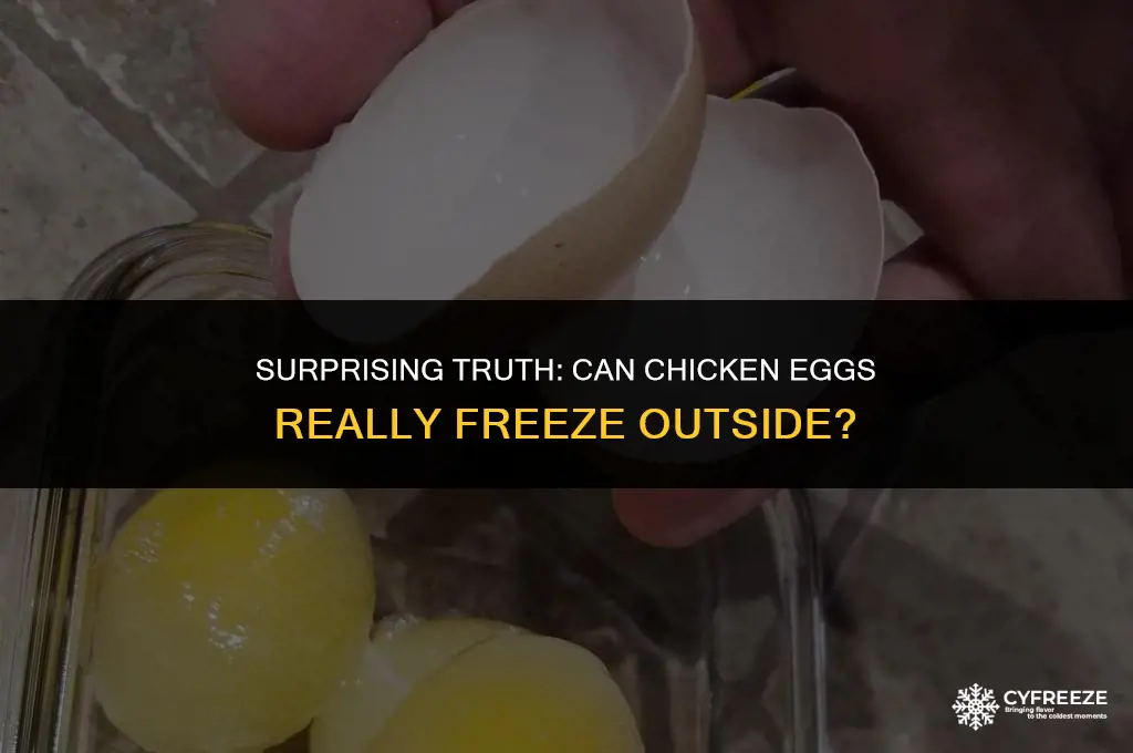 do chicken eggs freeze outside