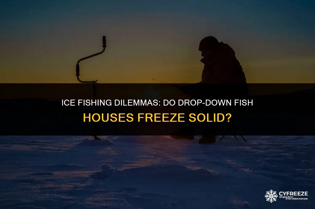 do drop down fish houses have problems freezing to ice