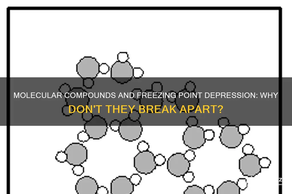 do molecular compounds not break apart for freezing point depression