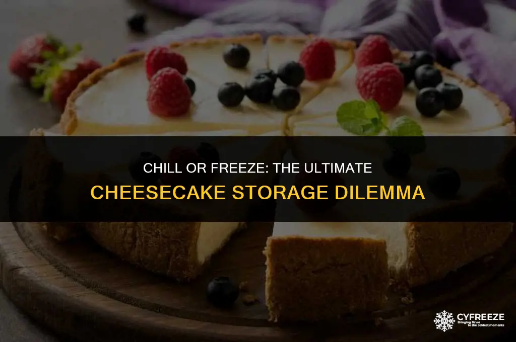 do you chill a cheesecake in the fridge or freezer