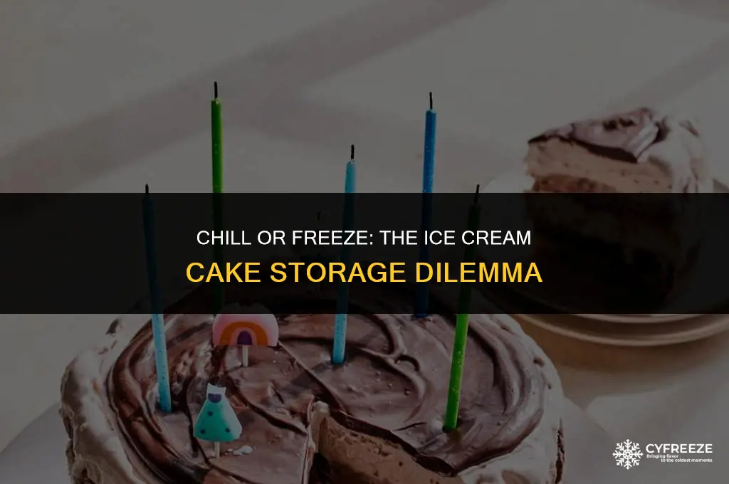 do you put ice cream cake in fridge or freezer