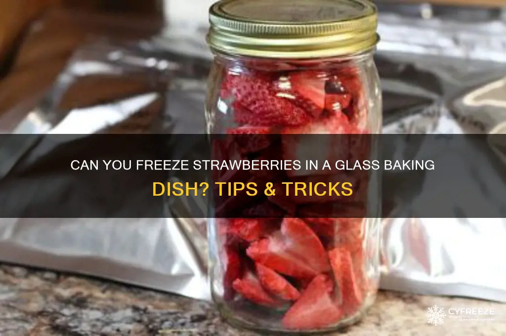 do you use a glass baking dish to freeze strawberries