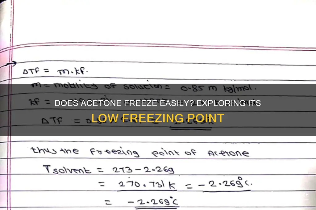 does acetone have a low freezing point