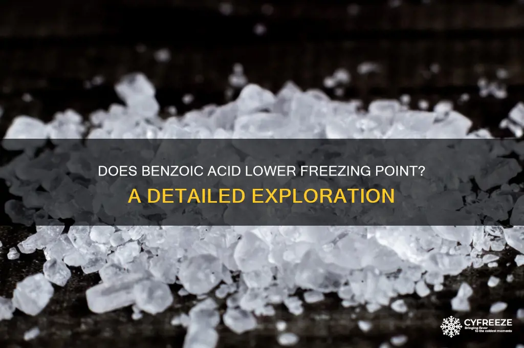 does benzoic acid lower freezing point