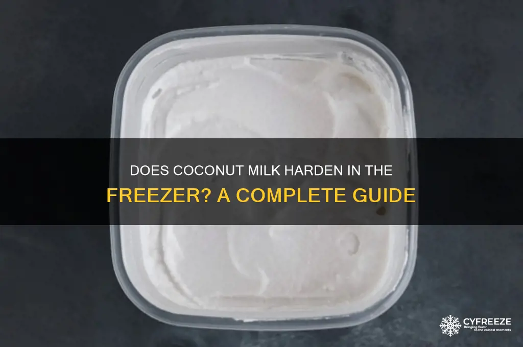 does coconut milk get hard in the freezer