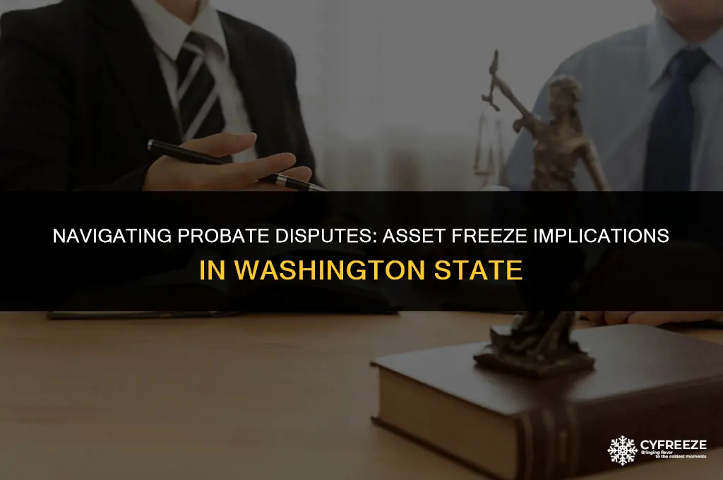 does contesting a will freeze the assets in washington state