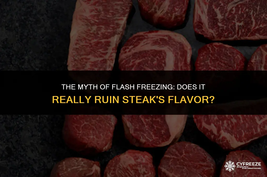 does flash freezing steak make it taste bad
