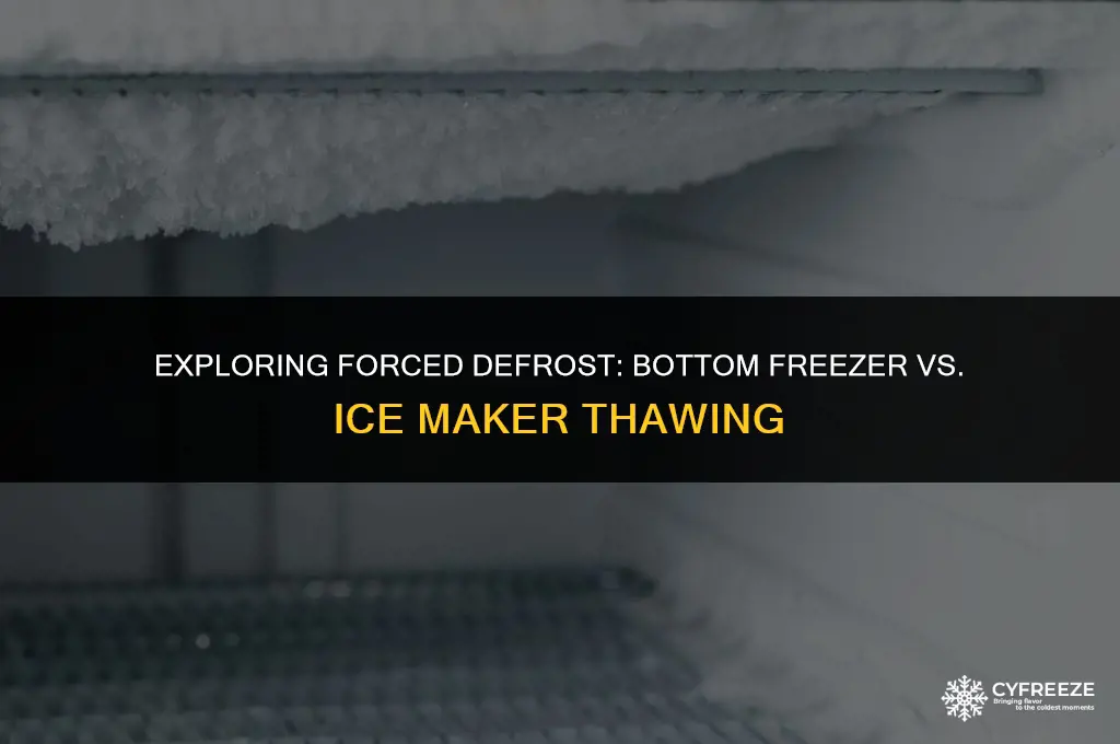 does forced defrost thaw bottom freezer or just ice maker