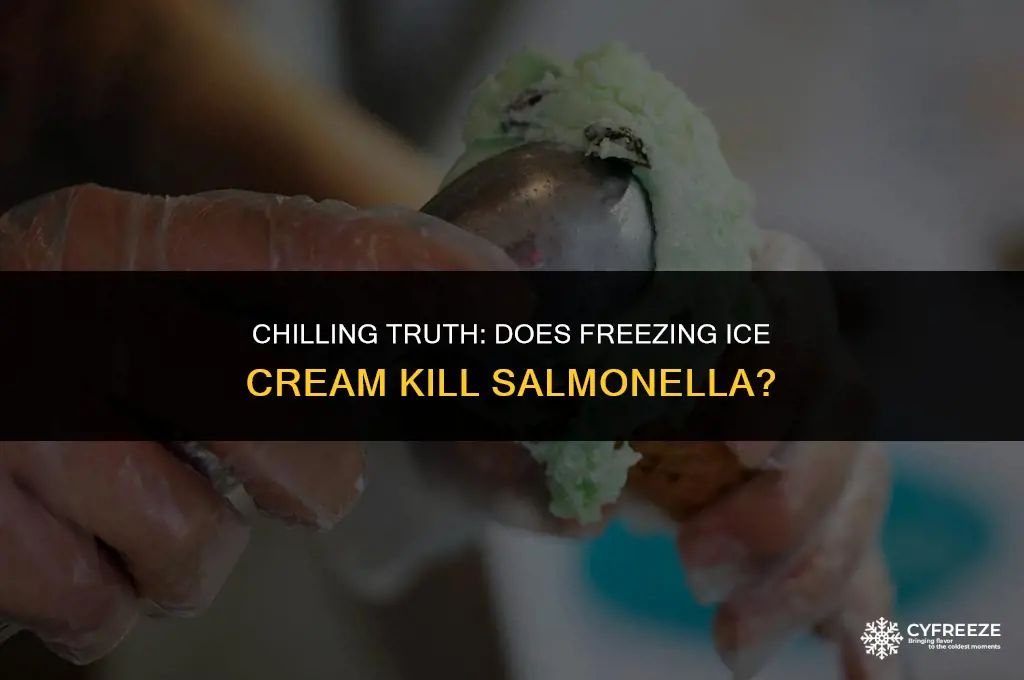 does freezing kill salmonella in ice cream