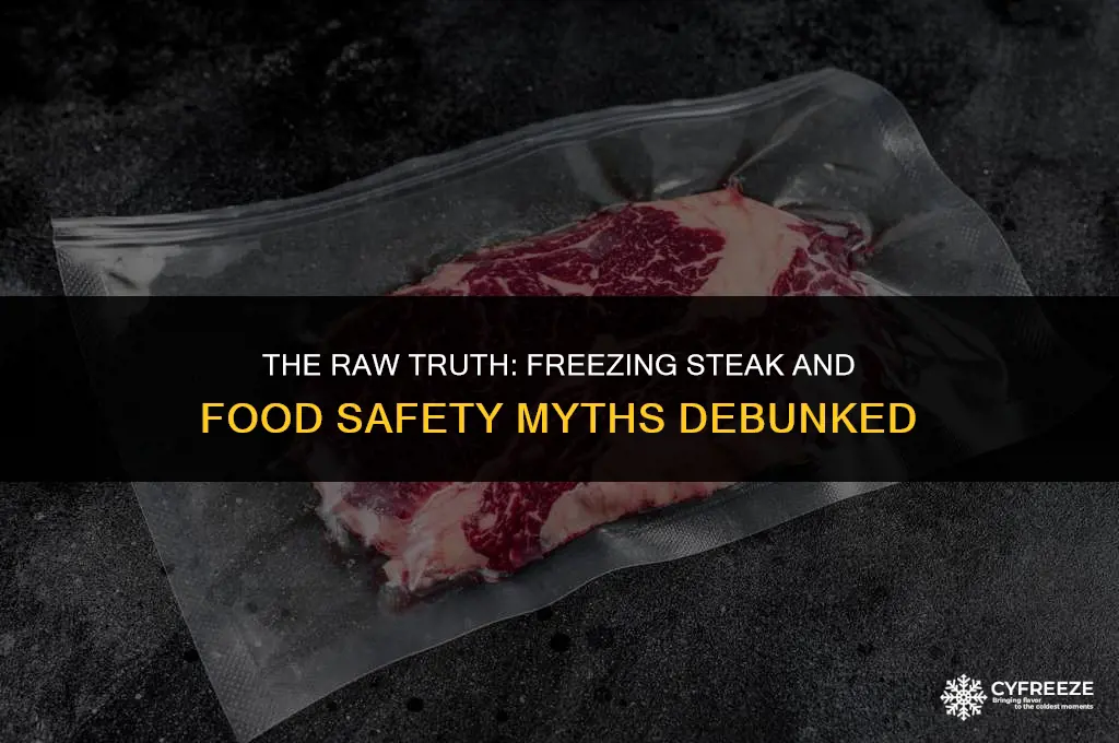 does freezing steak make it safe to eat raw